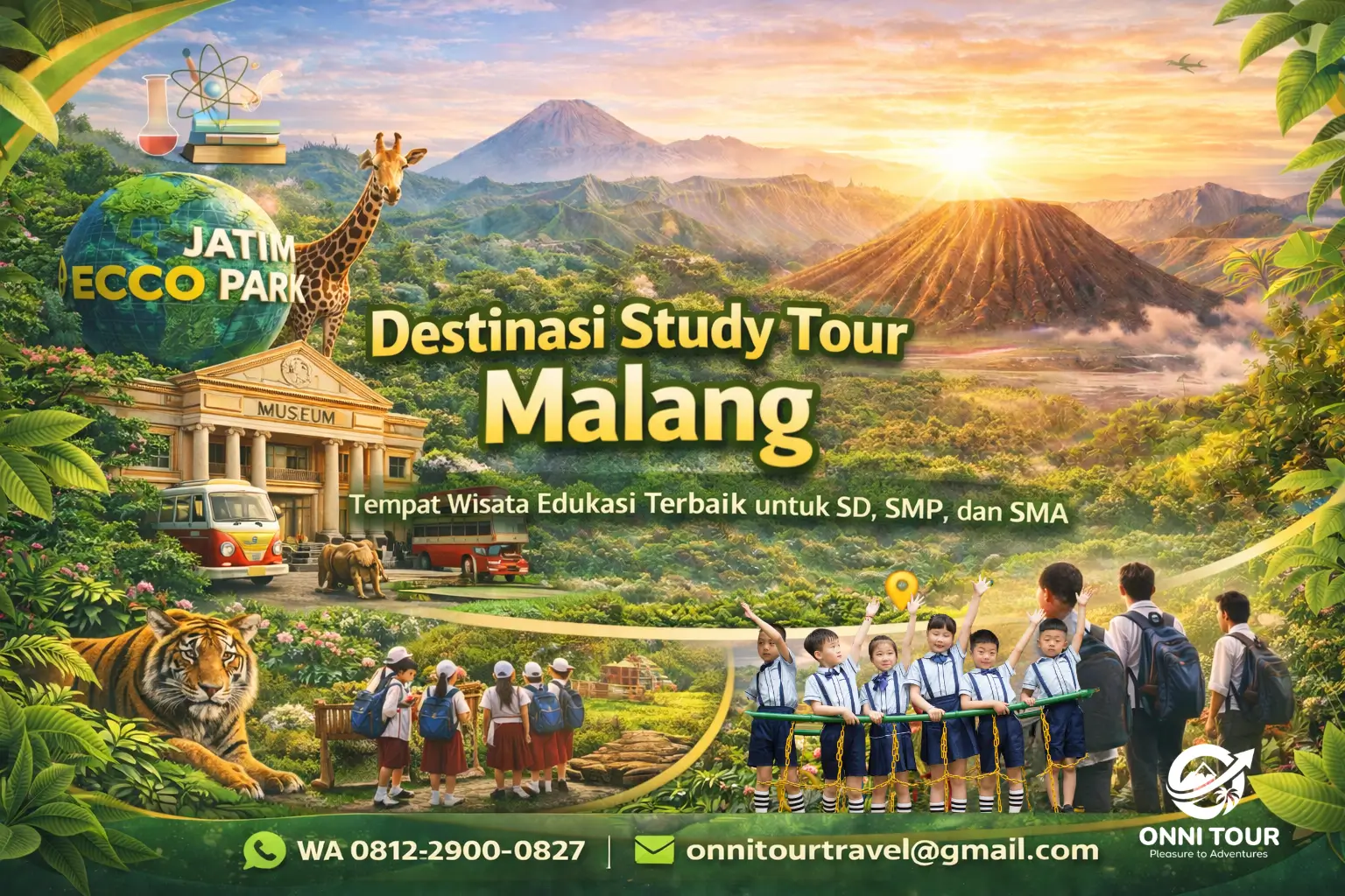Destinasi study tour Malang Batu Bromo favorit sekolah seperti Jatim Park dan Museum Angkut